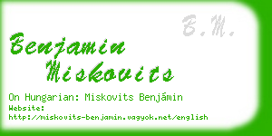 benjamin miskovits business card